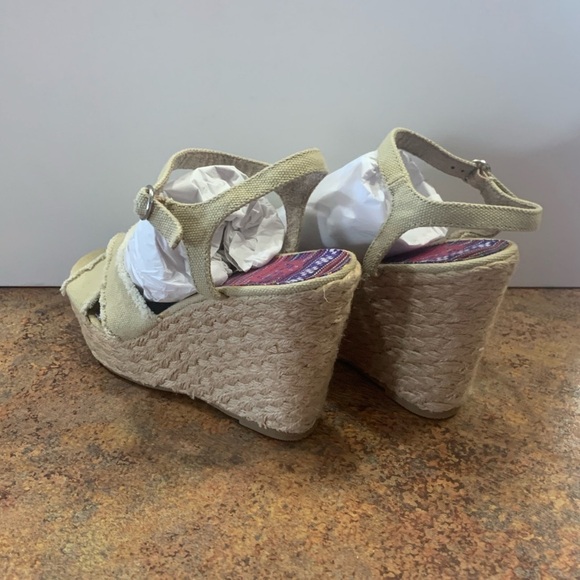 K9 by Rocket Dog Espadrille Wedge Sandals Tweed Canvas Ankle Strap 9.5 New - Picture 12 of 14
